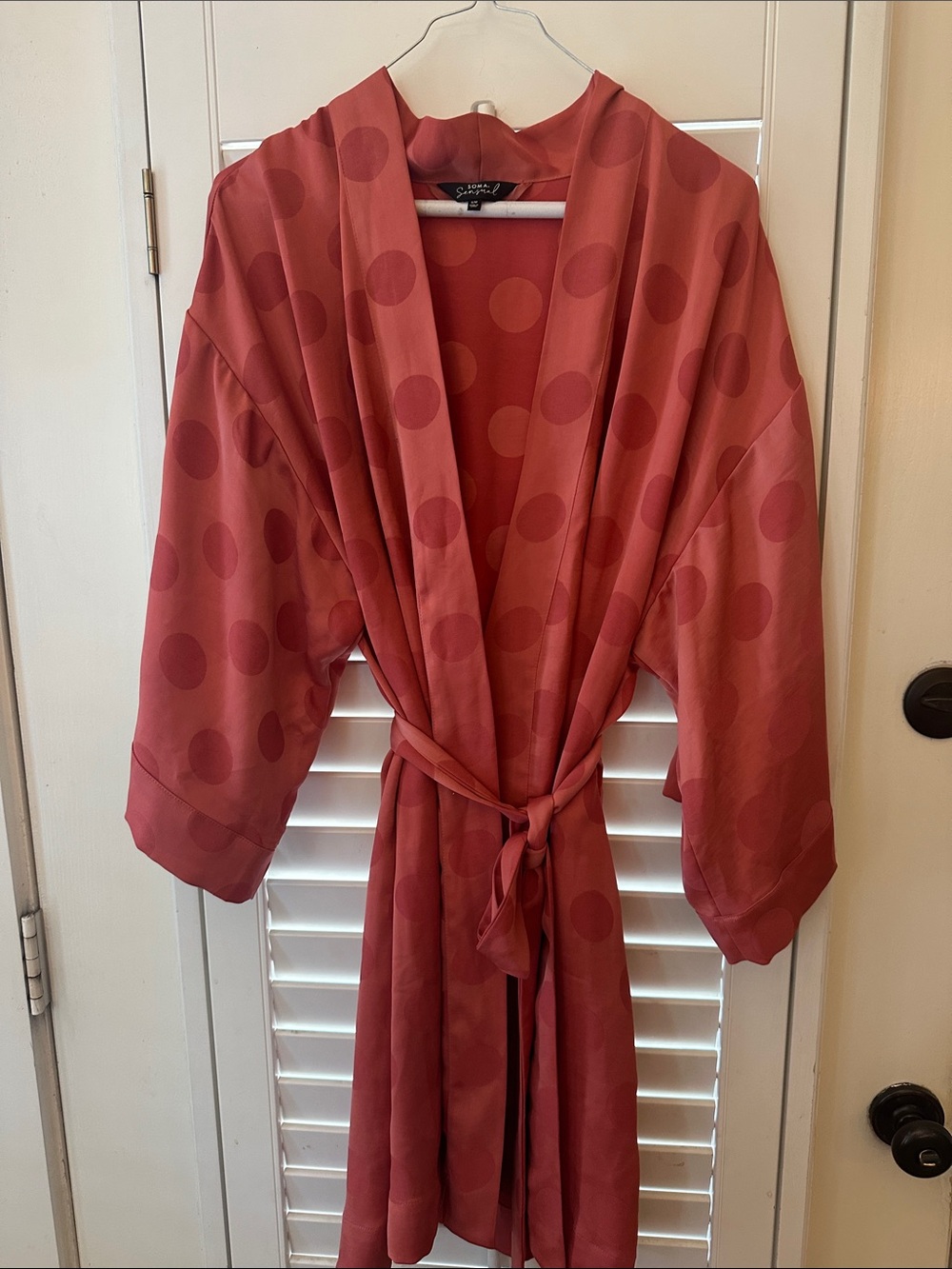 Silky Polka Dot Tie-Waist Robe Jacket - Soma Sensual